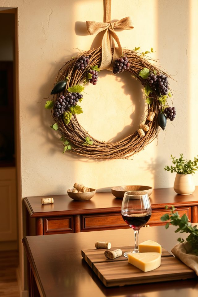 rustic vineyard inspired wreath