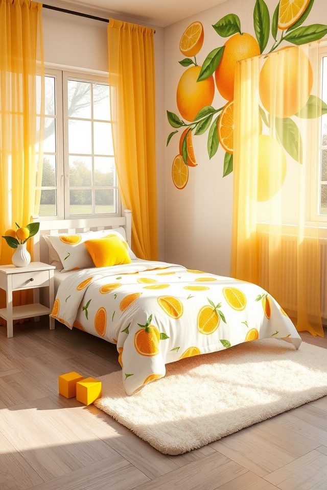 13 Sweet Summer Bedroom Ideas for Kids 3 sunny citrus bedroom accents