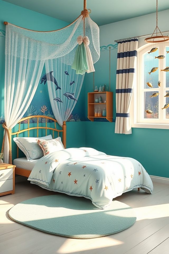 13 Sweet Summer Bedroom Ideas for Kids 4 underwater adventure ocean decor
