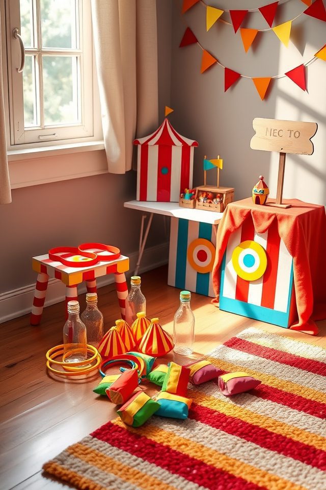 vibrant carnival game corner