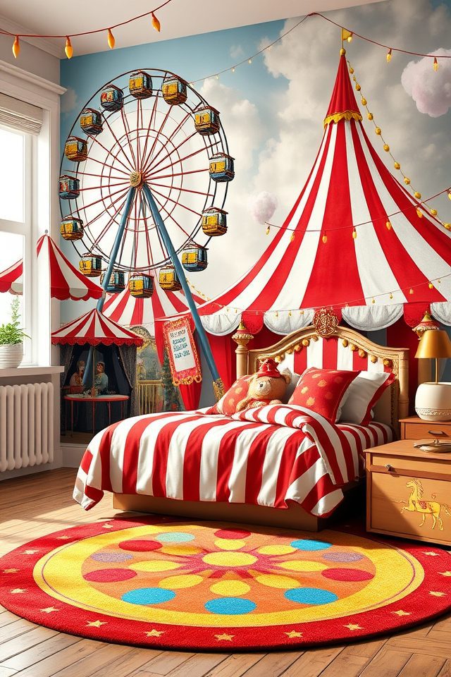 vibrant carnival wall murals