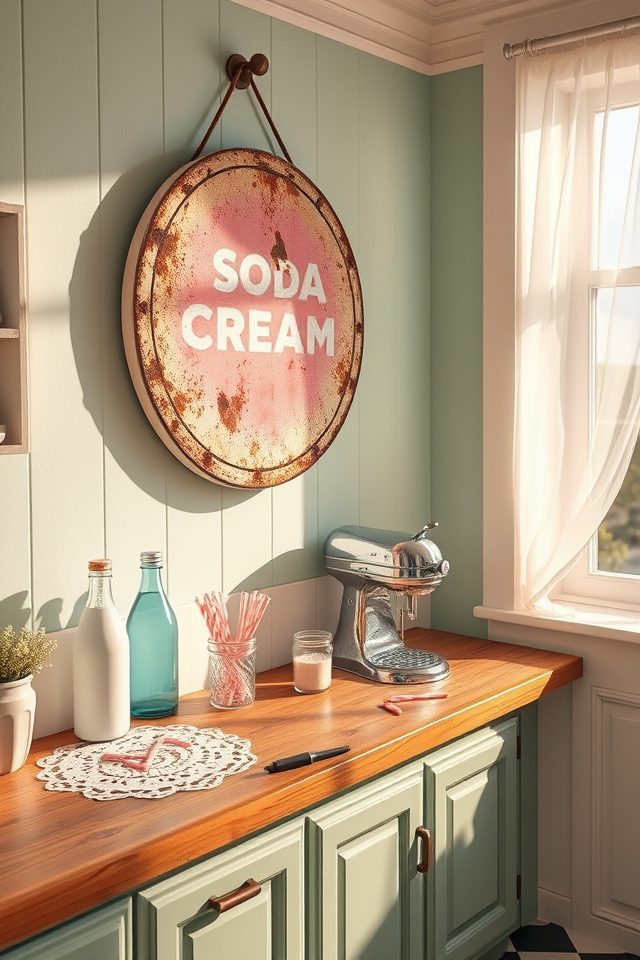 12 Kitchen Decor Ideas to Sweeten National Ice Cream Day 3 vintage soda shop signs