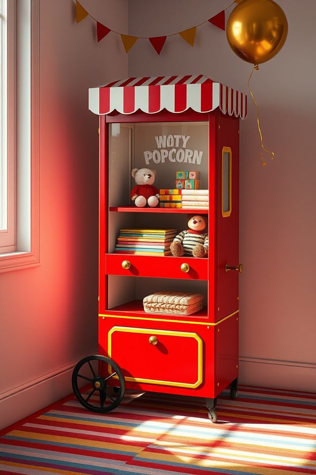 whimsical carnival popcorn storage