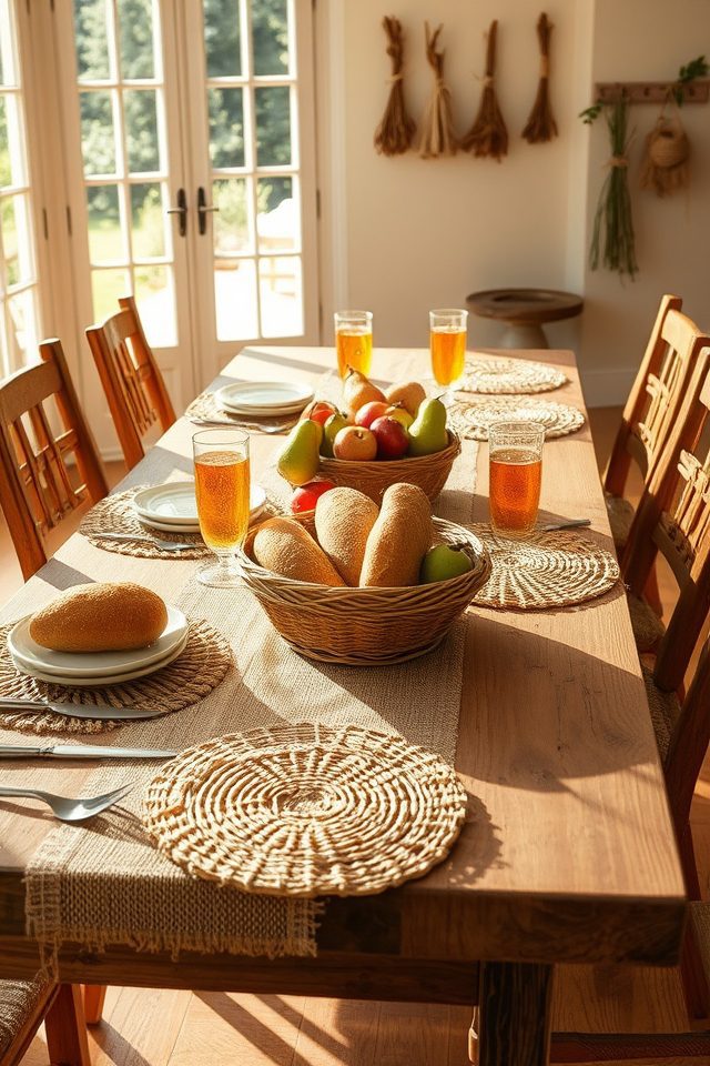 17 Summer Celebration Dining Room Decor Ideas for Joyful Feasts 15 woven textures for summer gatherings