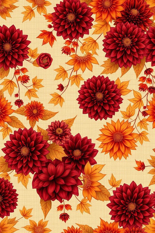 17 Wallpaper Ideas for Fall to Refresh Your Space 5 autumn floral wallpaper designs