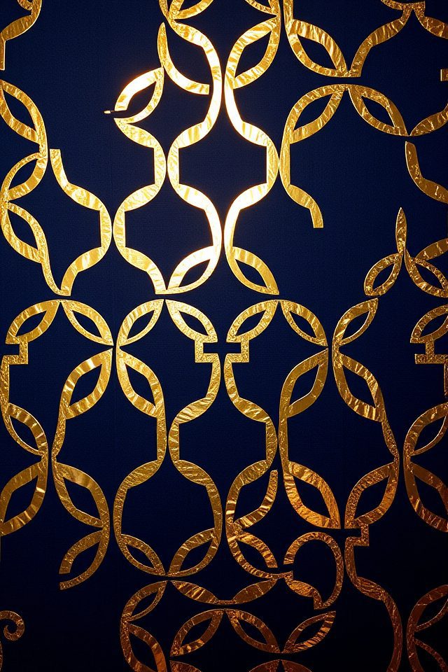 metallic wallpaper accent decor