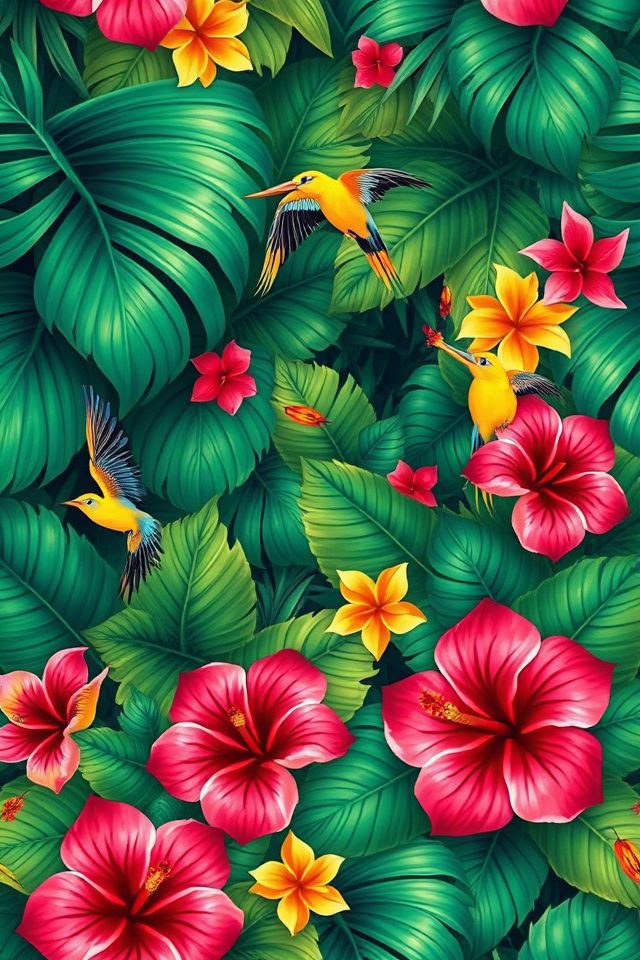 tropical vibrant wallpaper designs