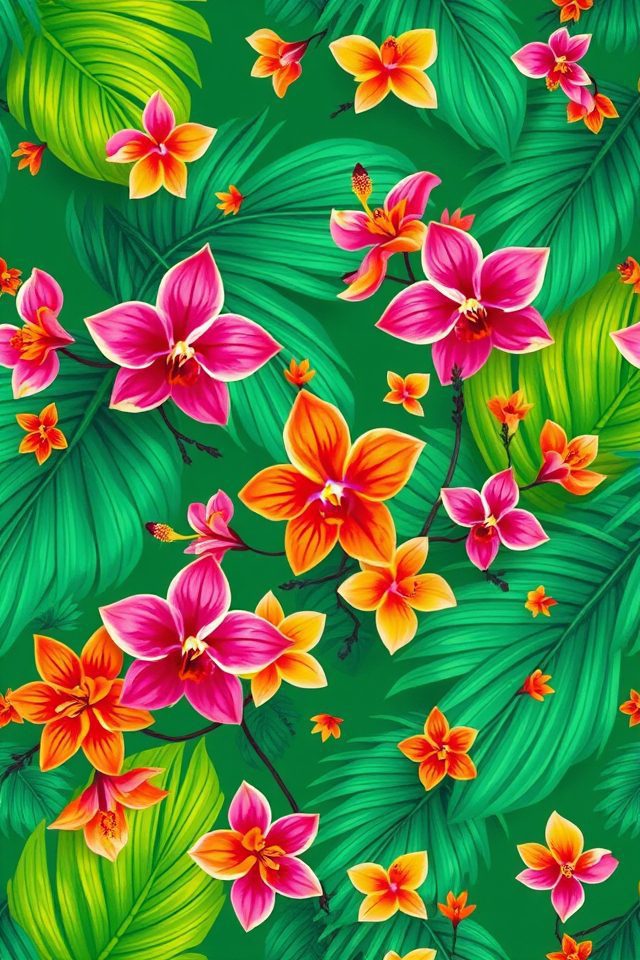 tropical wallpaper energizes entryway