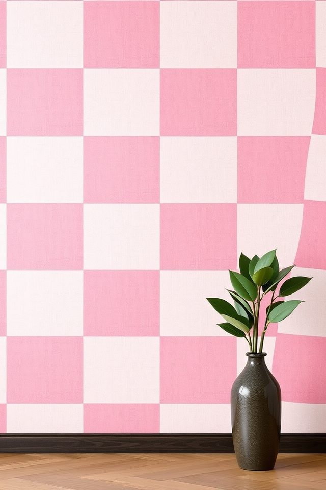 vibrant rosa checkered home decor