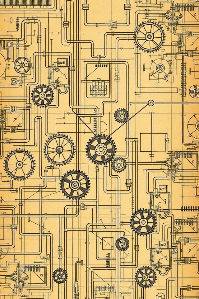 vintage engineering art decor