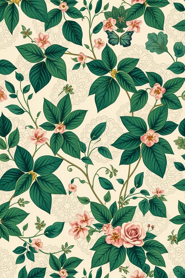 vintage prints adorn console