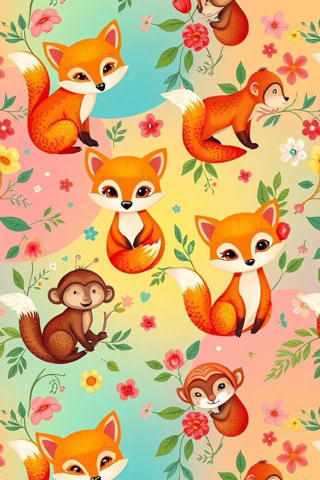 whimsical animal wallpaper designs