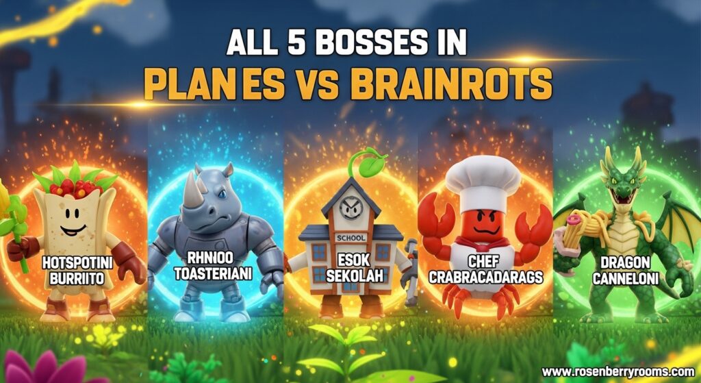 All 5 Bosses in Plants vs Brainrots