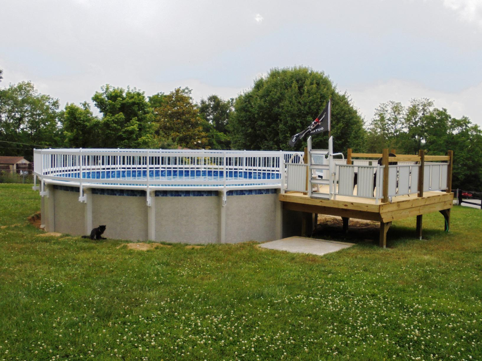 Blue Wave 24-inch Above Ground Pool Fence Kit for Privacy & Safety, 8 Sections – Made with Sturdy, Weather-Resistant Vinyl & Mounting Brackets – Easy to Install Above Ground Pool Accessories – White Customer Review Blue Wave 24-inch Above Ground Pool Fence Kit for Privacy & Safety, 8 Sections – Made with Sturdy, Weather-Resistant Vinyl & Mounting Brackets – Easy to Install Above Ground Pool Accessories – White - Customer Photo 1