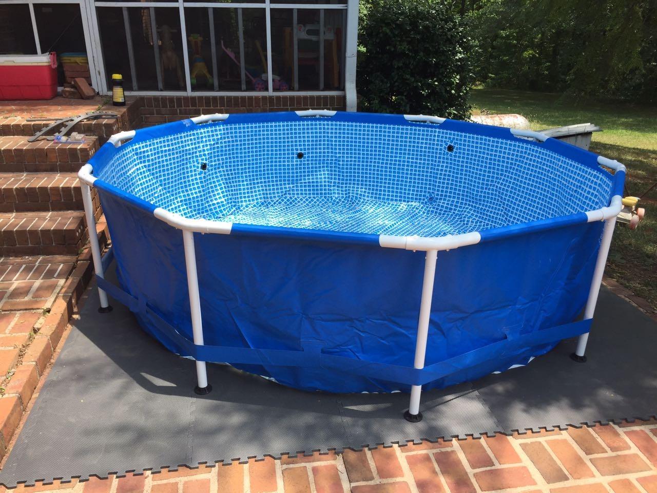 Intex Metal Frame 12 ft x 30 in Round Above Ground Outdoor Backyard Swimming Family Pool for Kids and Adults Ages 6 and Up, Blue - Customer Photo 1