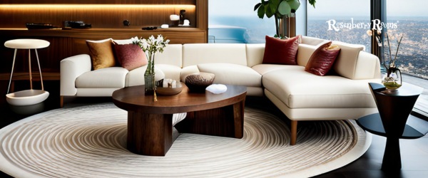Centering Circular And Oval Rugs With A Luxurious Sofa