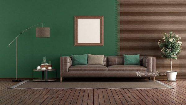 Earthy Color Combinations with Brown Leather Sofa