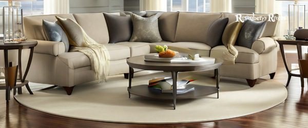 Round Area Rug To Complement Large Sectional Sofa