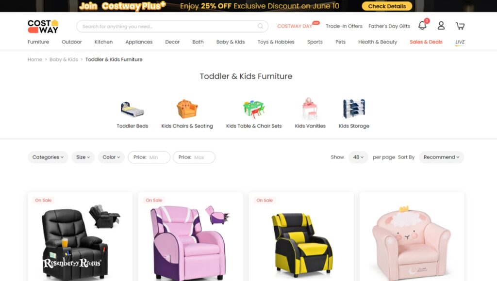 Costway – Children’s Furniture