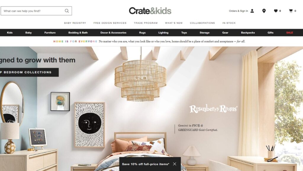 Crate & Barrel's "The Land of Nod"