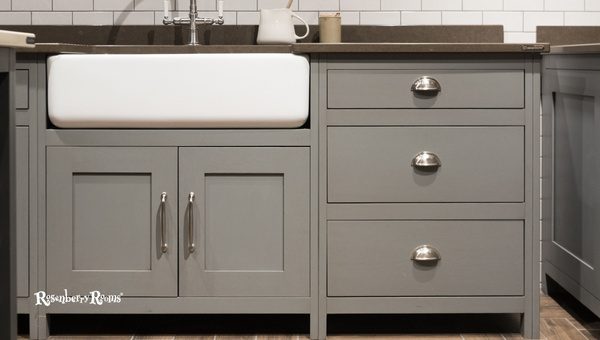 Porcelain Sink in Vintage Cabinet