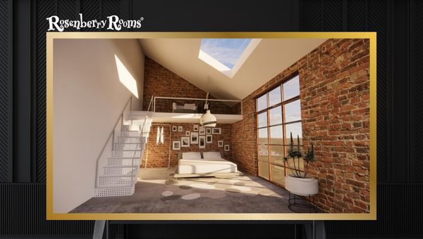 Loft Bed with a Skylight