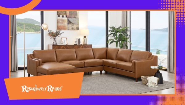 Hydeline Bella Leather U-Shape Sectional Couch