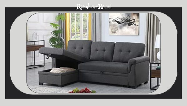 Lilola Home Linen Reversible Sleeper Sectional Sofa