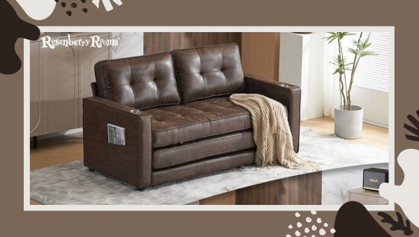 VINGLI Full-Size Futon Upgraded Microfiber Sleeper Sofa