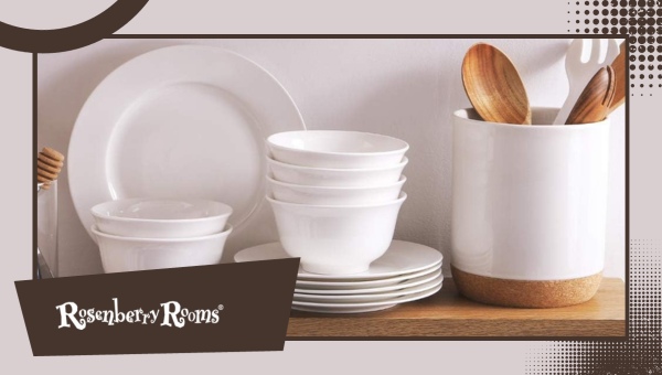 DOWAN Ceramic Dinner White Plates