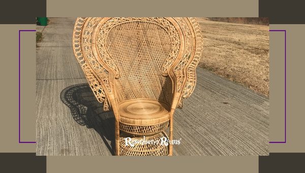 Peacock Emmanuelle High Back Wicker Throne Armchair 