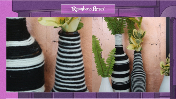 Yarn-Wrapped Bottle Vases
