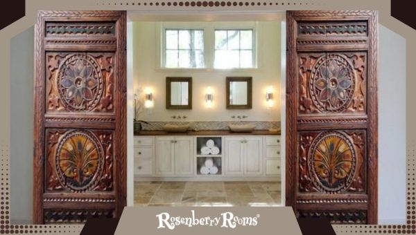 Best Barn Door Ideas: Carved Wooden Privacy Door