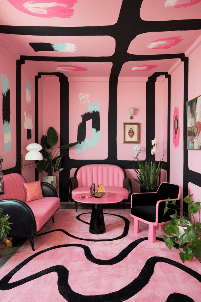 0013 1 a room with a pink and black design that 5yPnNfR6STeOSrdiRAvRQg hBSKY2lNSpKFxFzAlm9 SQ 1