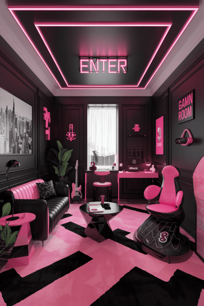 0014 2 a room with a pink and black design that MwuL X5fQ3aPetXA8JrdUA SujIz8Y6RZWK O4S S02lg cover 1