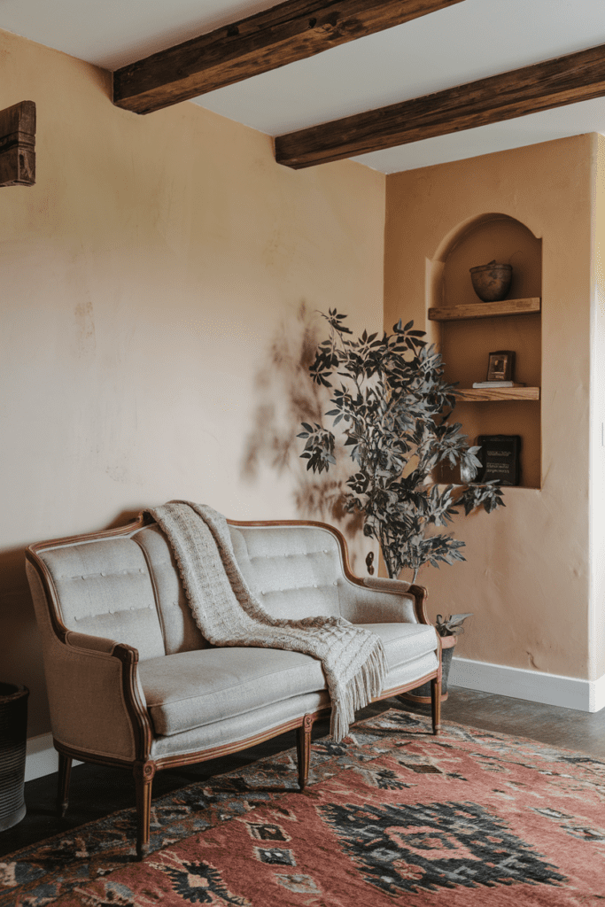 Cozy Corner Ideas: Vintage Sofa with Cozy Throw Cozy Corner Ideas