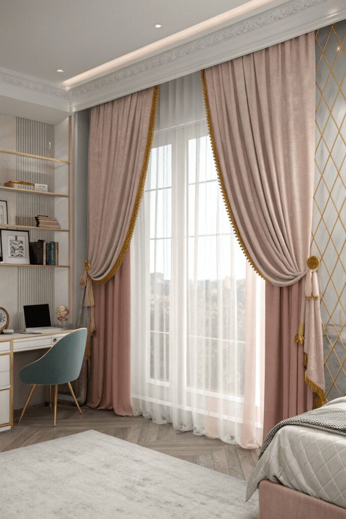 Luxury Dorm Ideas: Layered Window Treatments for Dimension Luxury Dorm Ideas