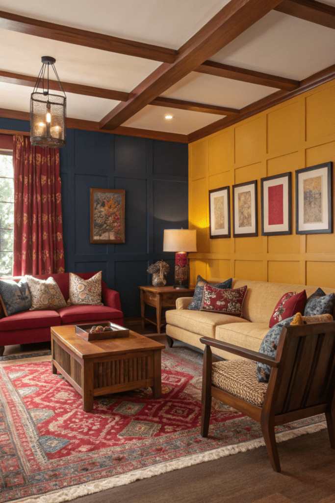 Cozy Traditional Living Room Ideas: Traditional Color Block Design