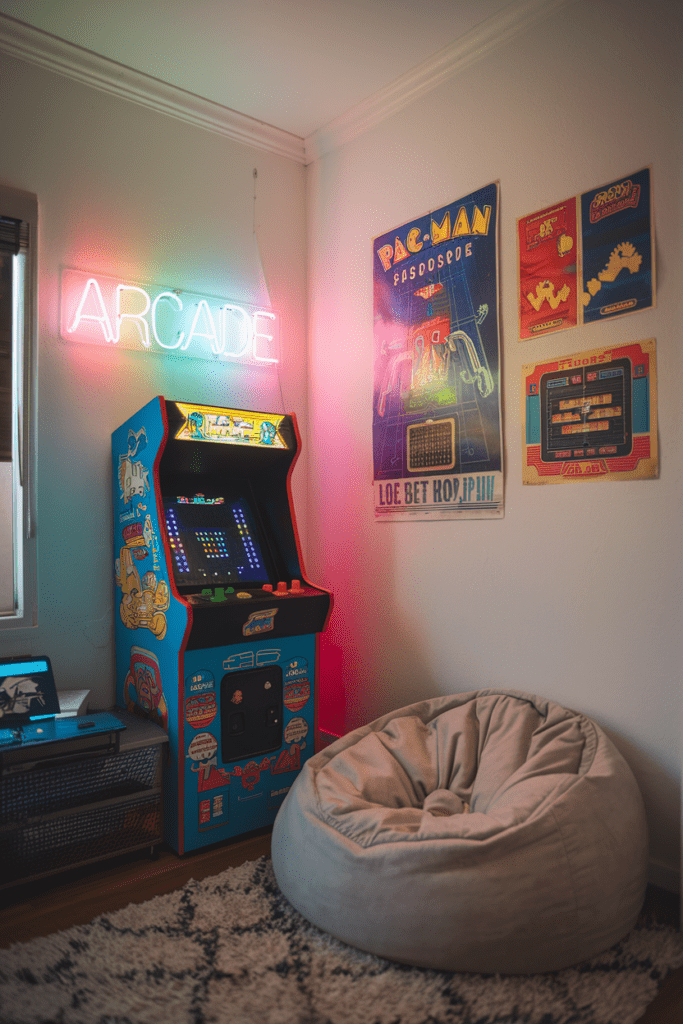 Cute Dorm Room Ideas: Retro Arcade Corner