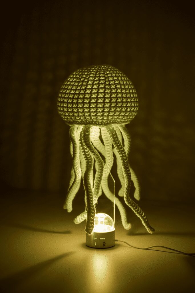 Cool Crochet Ideas: Crochet Bioluminescent Jellyfish Lamp