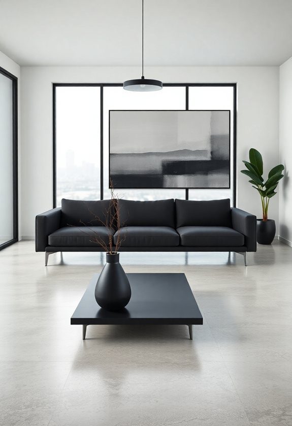 Dark Gray Couch Ideas: Modern Minimalist Living Room