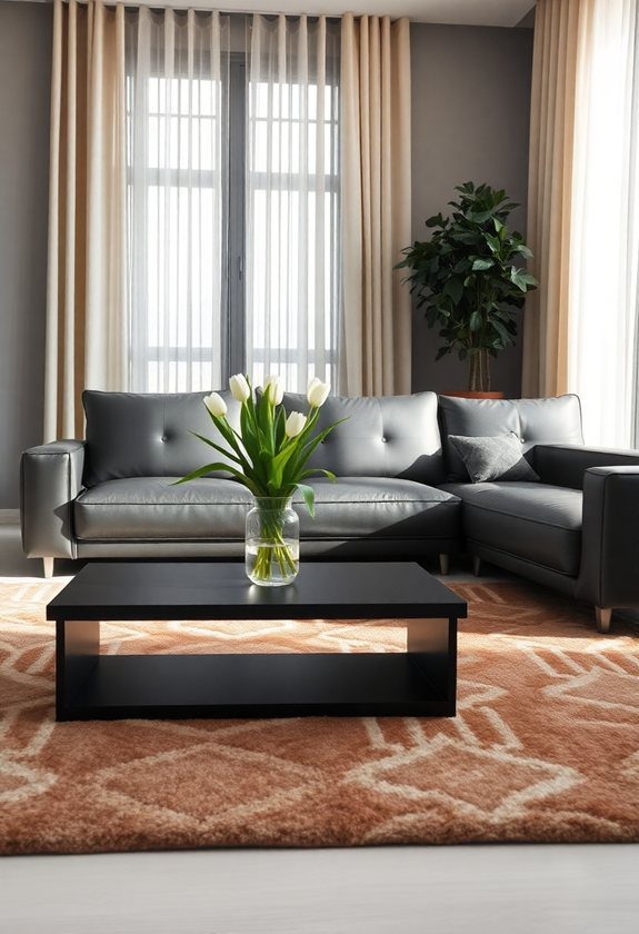 Dark Gray Couch Ideas: Using Rug Colors to Complement Dark Gray