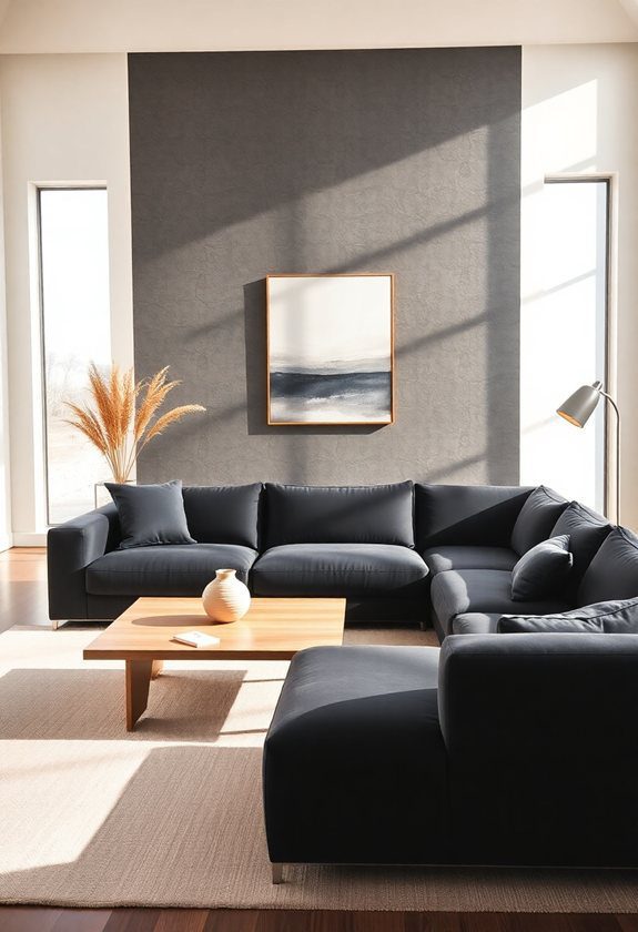 Dark Gray Couch Ideas: Sleek Dark Gray Sectional Sofas
