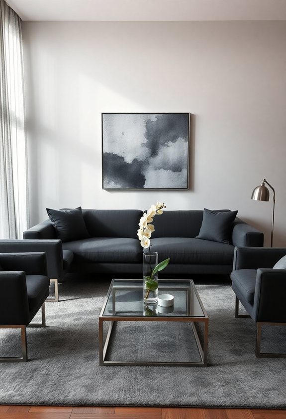 Dark Gray Couch Ideas: Monochromatic Color Scheme Inspiration