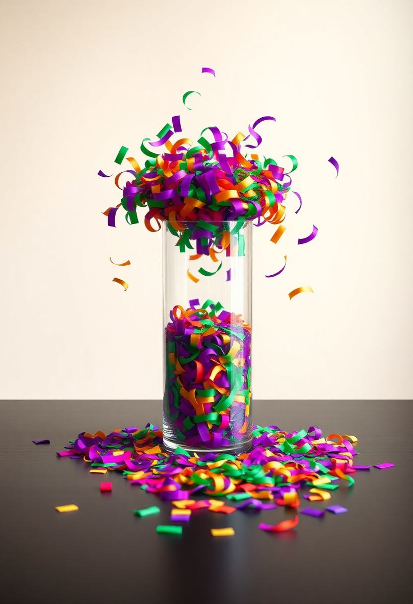 Mardi Gras Home Decor Ideas: Confetti Filled Vases