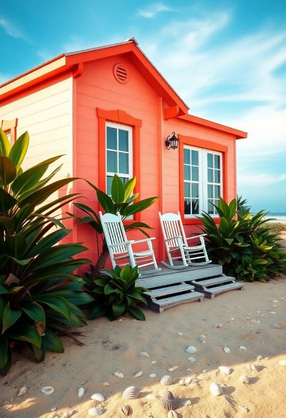 Outside House Paint Color Ideas: Vibrant Coral Hues For A Beachy Vibe