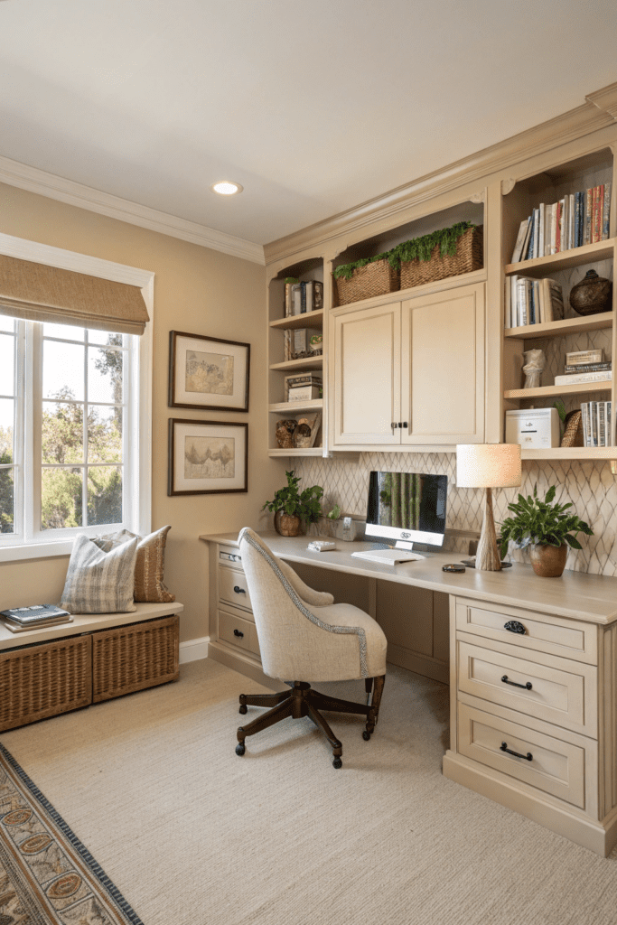 Sherwin Williams Accessible Beige Ideas: 10. Inviting Home Office