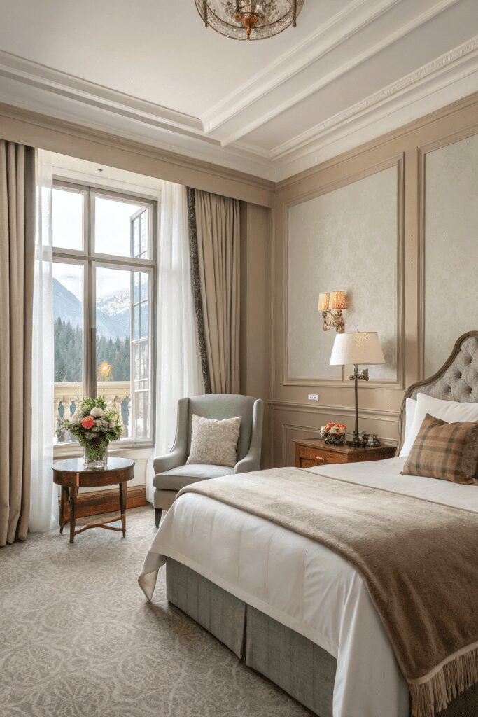 Benjamin Moore Pashmina Ideas: 12. Layered Neutrals with Pashmina for a Luxe Hotel Vibe