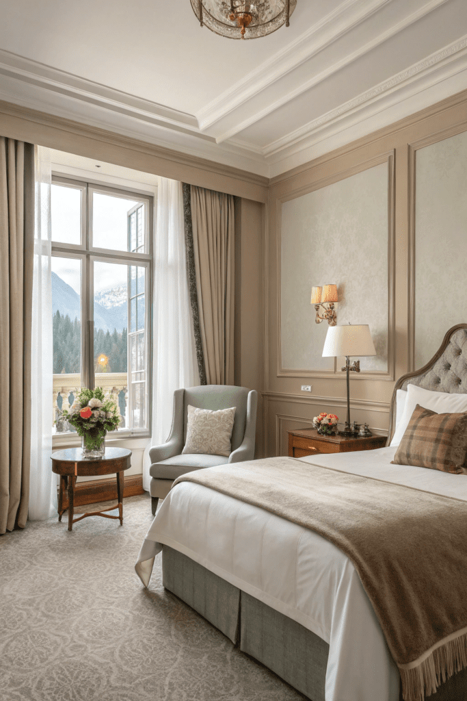 Benjamin Moore Pashmina Ideas: 12. Layered Neutrals with Pashmina for a Luxe Hotel Vibe