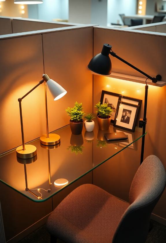 Office Cubicle Aesthetic Ideas: Elegant Lighting Solutions